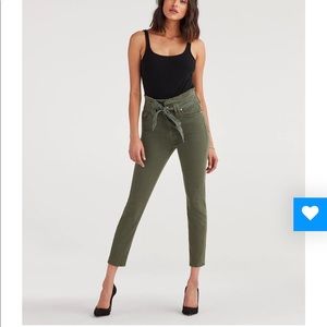 7 for All Mankind Paperbag Waist Army Green Pants